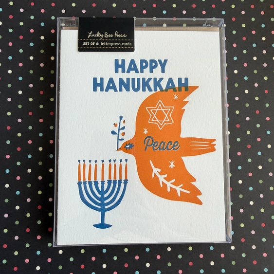 Peace Bird Hanukkah Letterpress Card - Box of 6