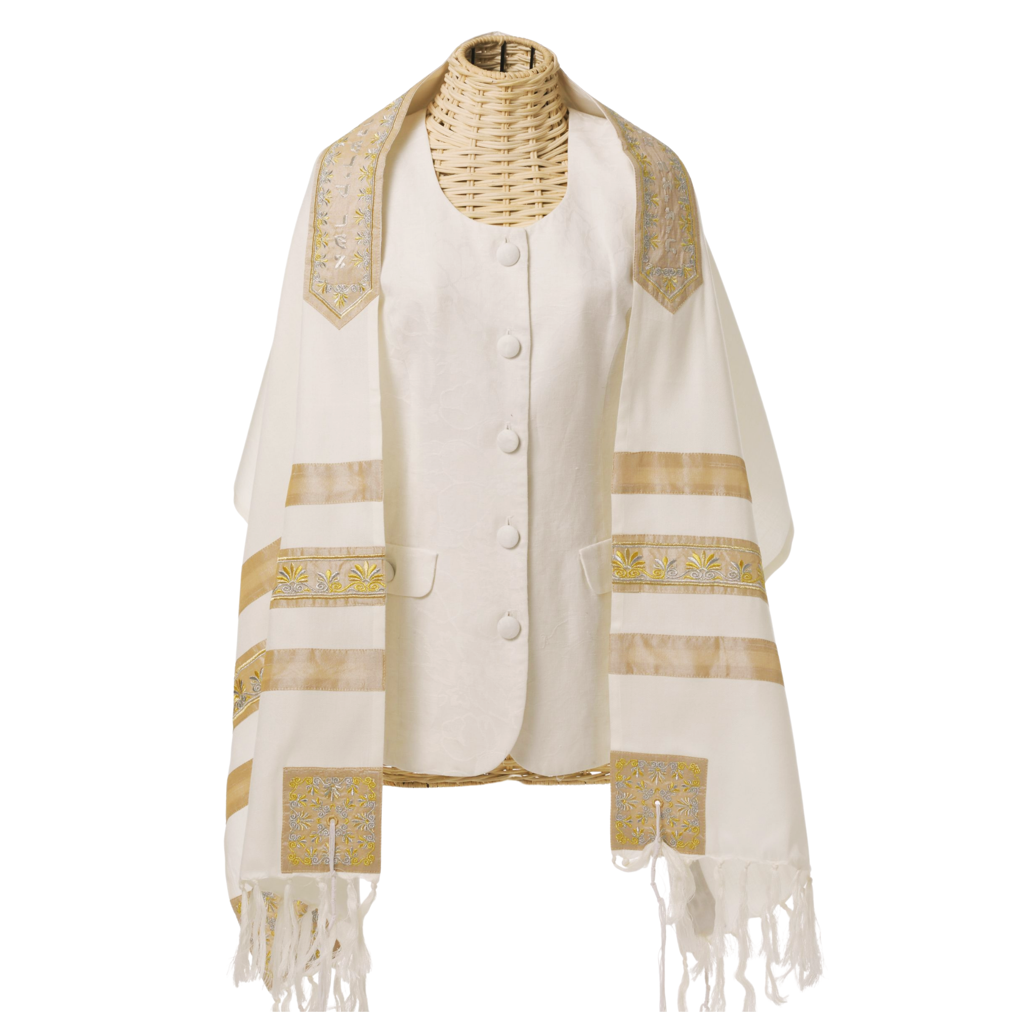 Gold Date Palm Embroidered Tallit Set