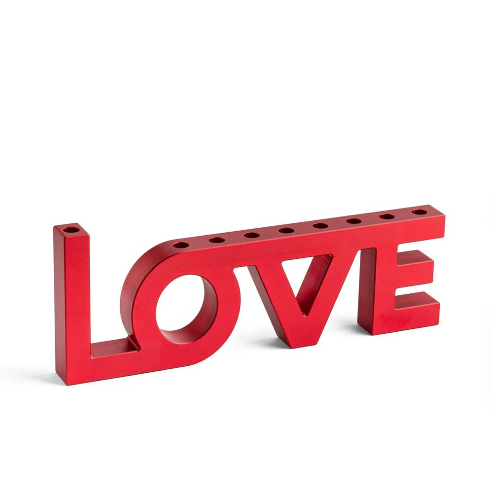 LOVE Word Menorah Red