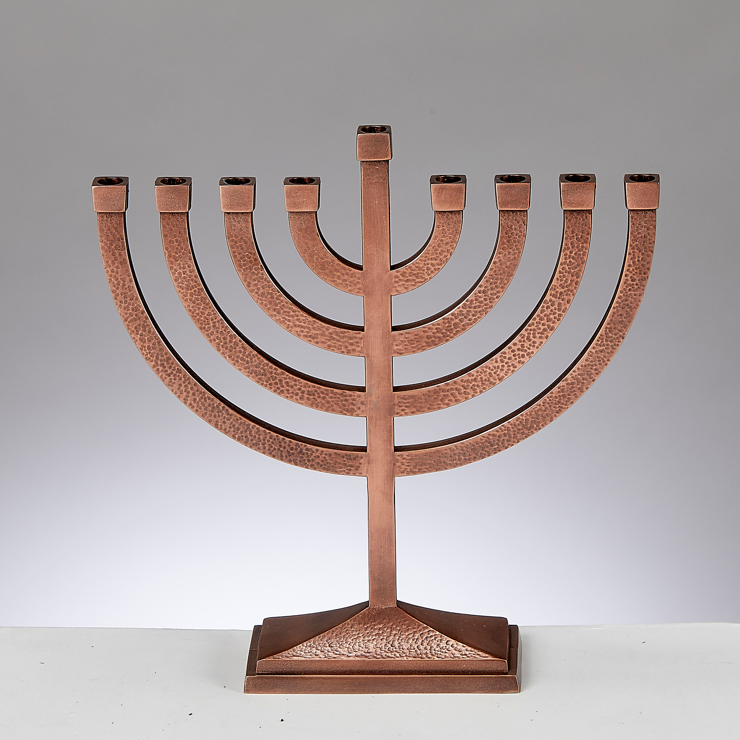Copper Finish Trad Aluminum Hammered Menorah MP-75-CO.png