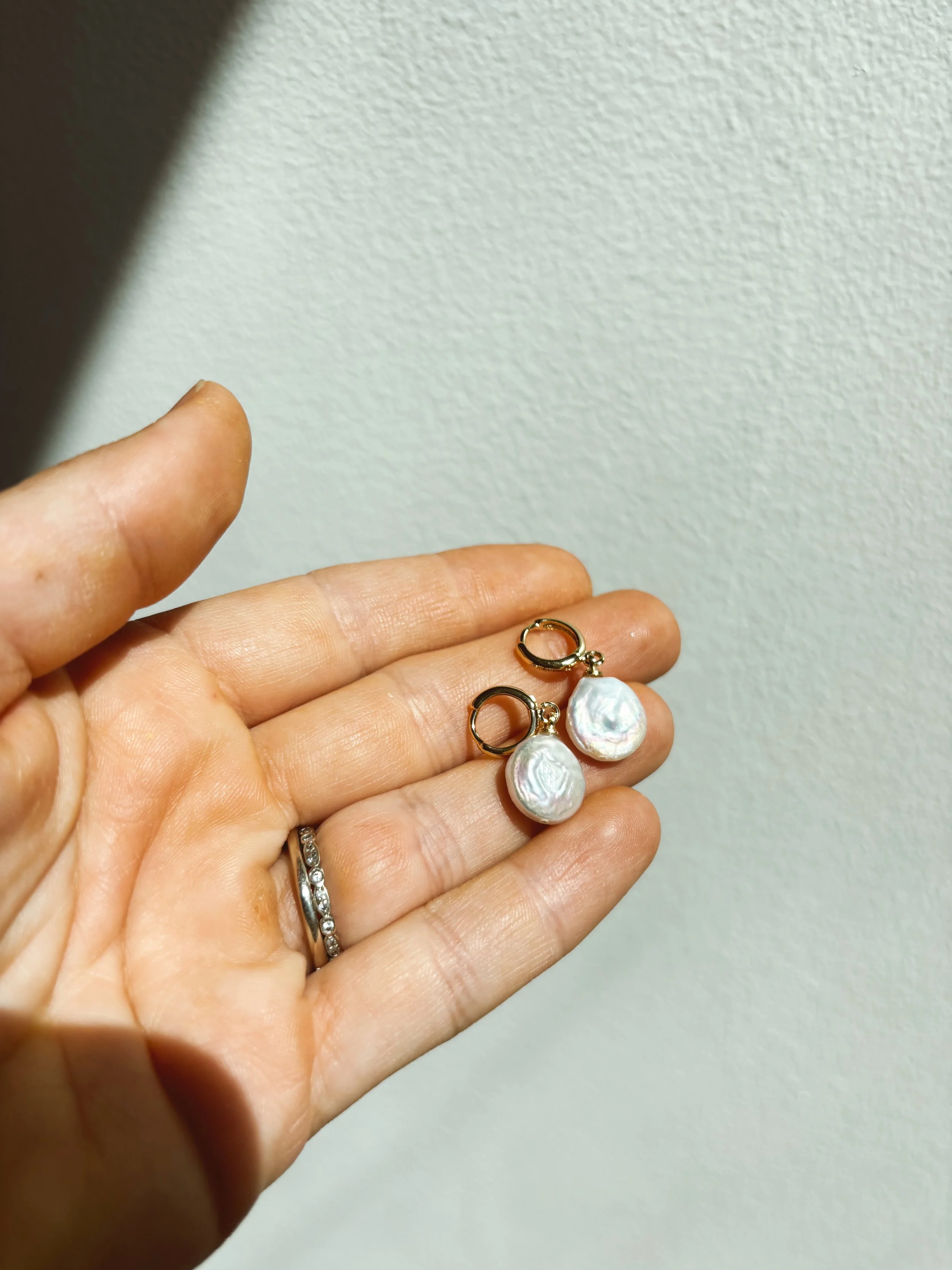 The Lennon Pearl Gold-Filled Hoops