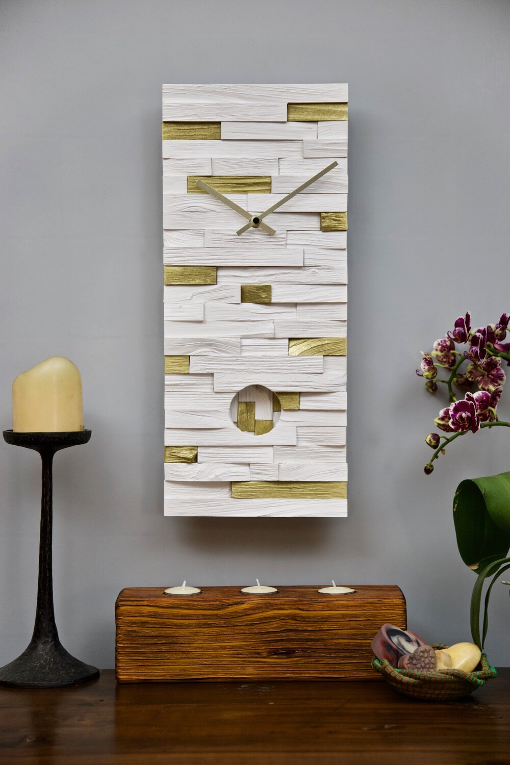 Textured Wood Clock Art - Stanley 0004 — Korzen Designs