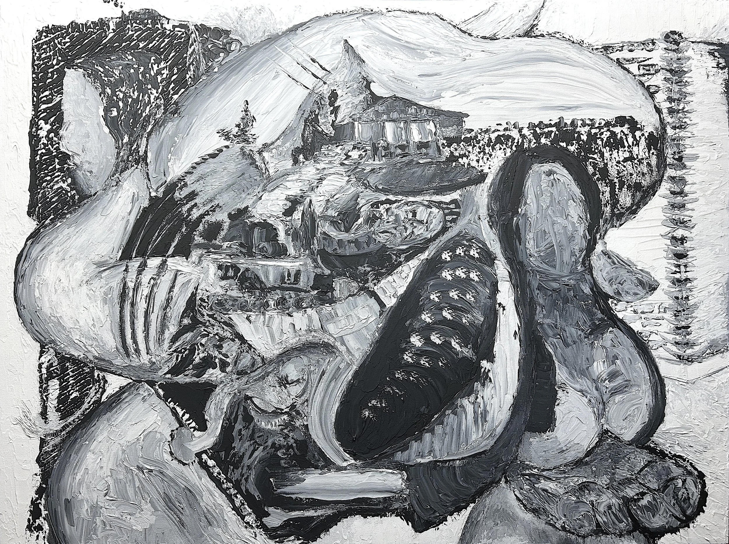 No. 23 2025
Acrylic and Charcoal on Canvas
36"x36"