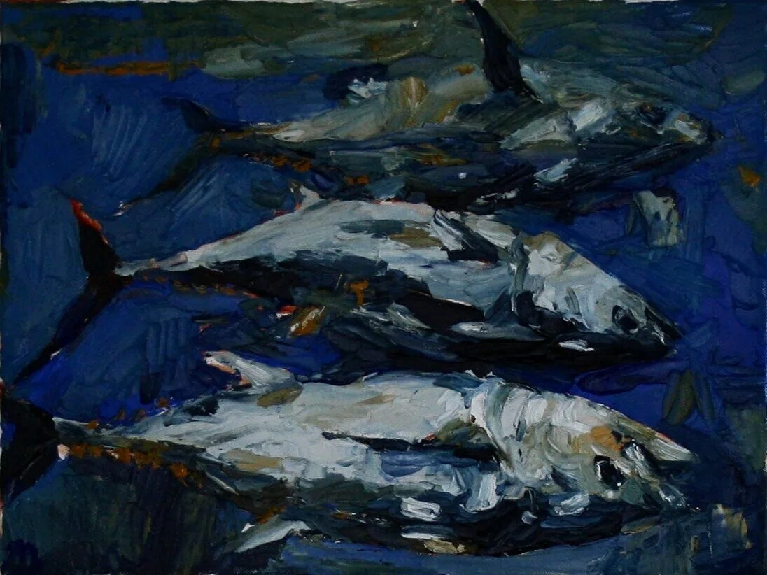 Fishermans catch, oil on canvas, 30 x 41 cm, 2020