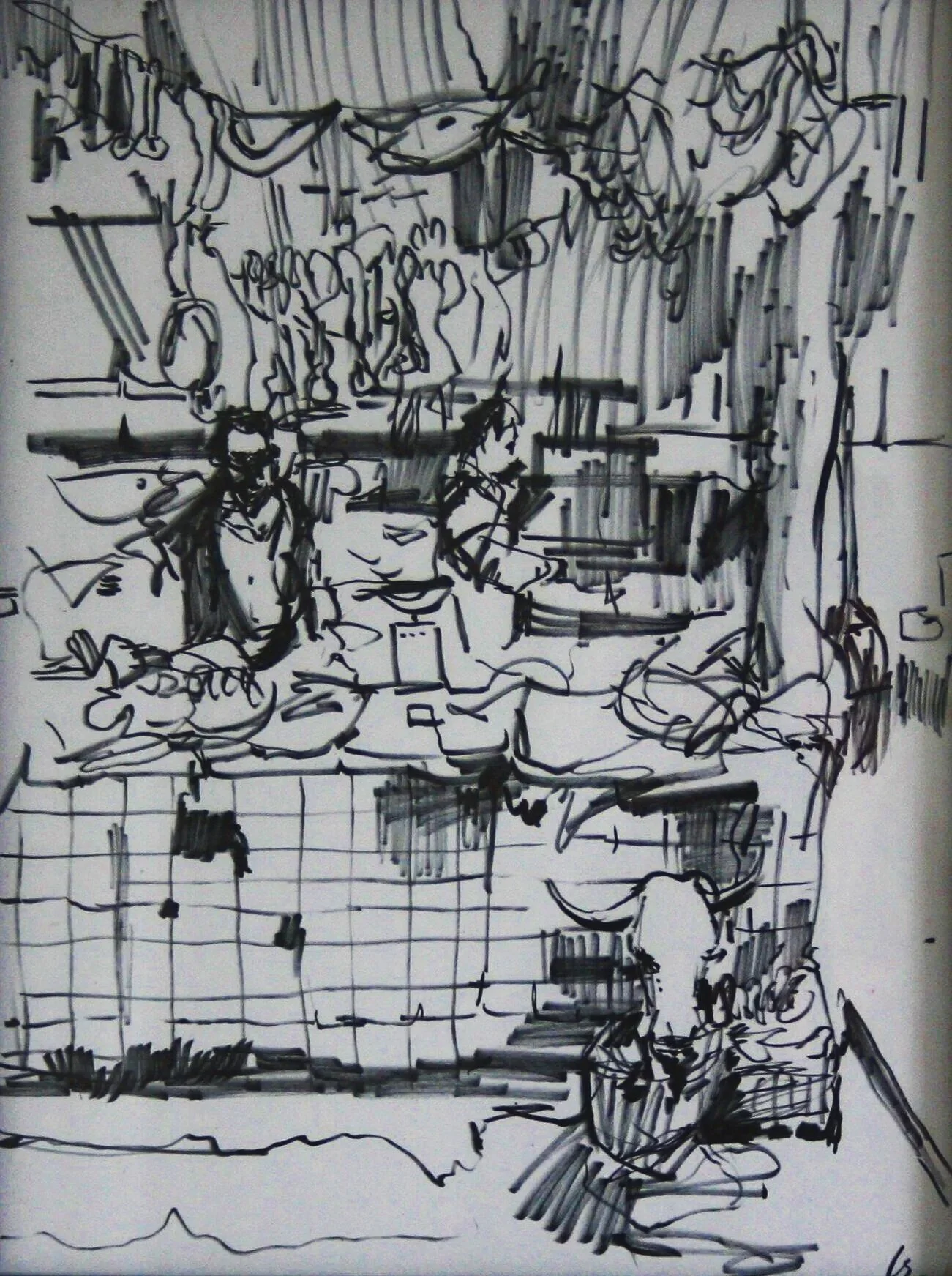 Markets, ink on paper, 29.7x42cm, 2018