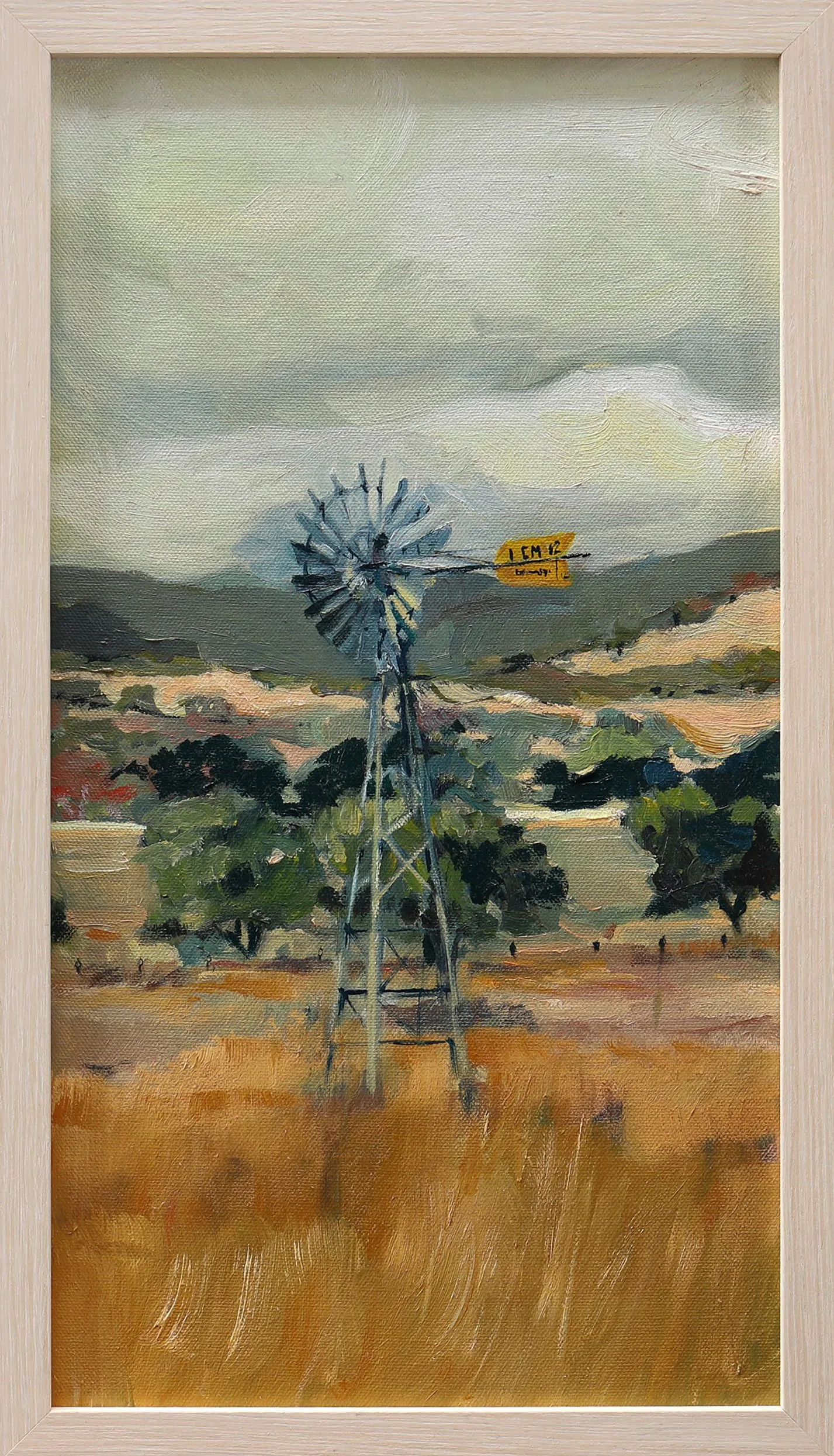 Windmill, oil on canvas, 20x40cm, 2023