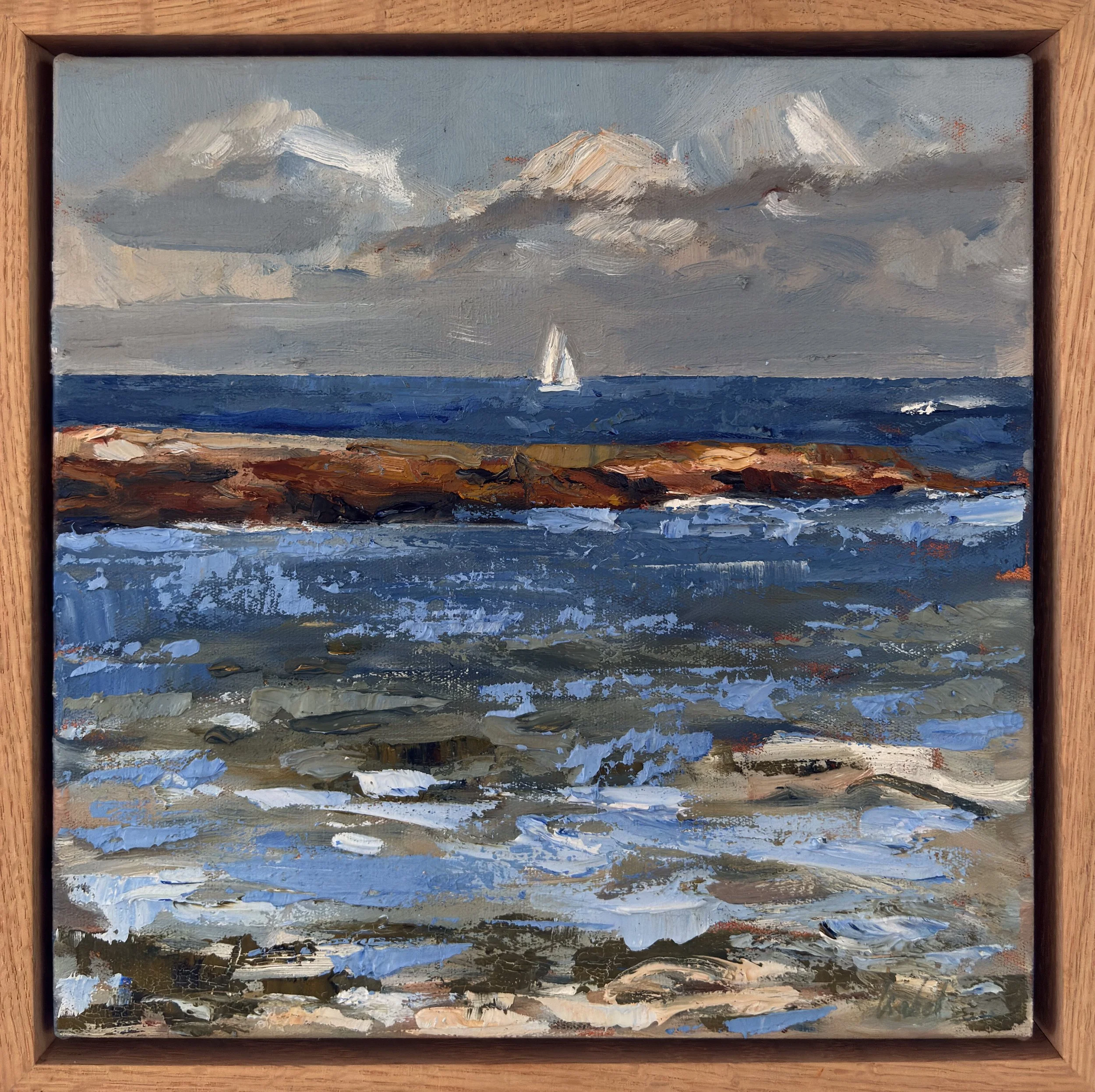 Putty Beach, oil on canvas, 25x25cm, 2025