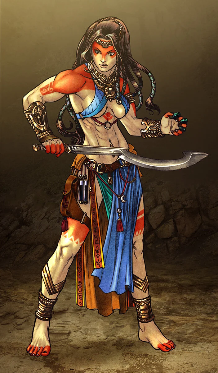 Runequest Thursday #56 - Tana-Sar, Crimson Dancer of the Rising Moon