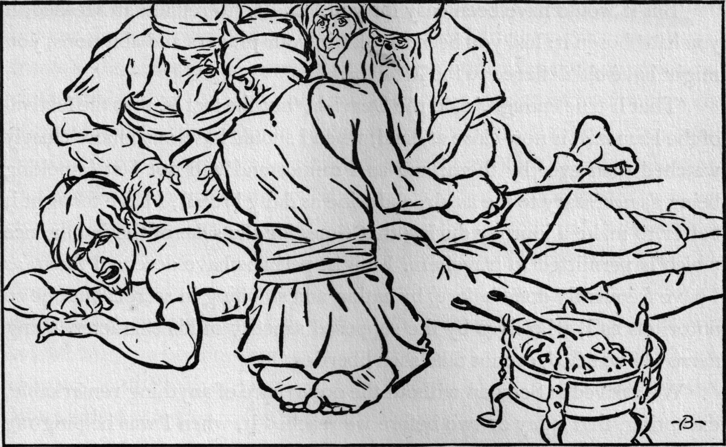 Chapter XIII: Hajji Baba Leaves Meshed, is Cured of his Sprain and Relates a Story with a Moral.