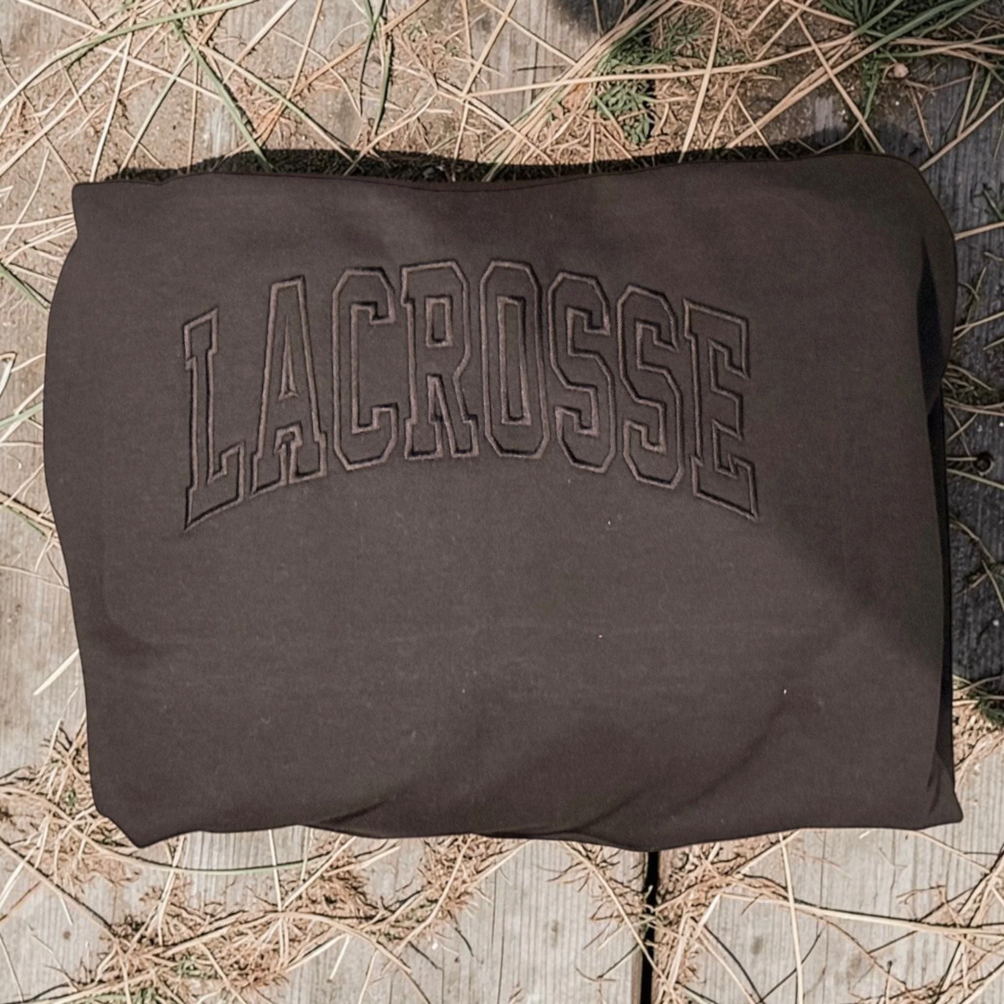 Monochrome Embroidered Lacrosse Design