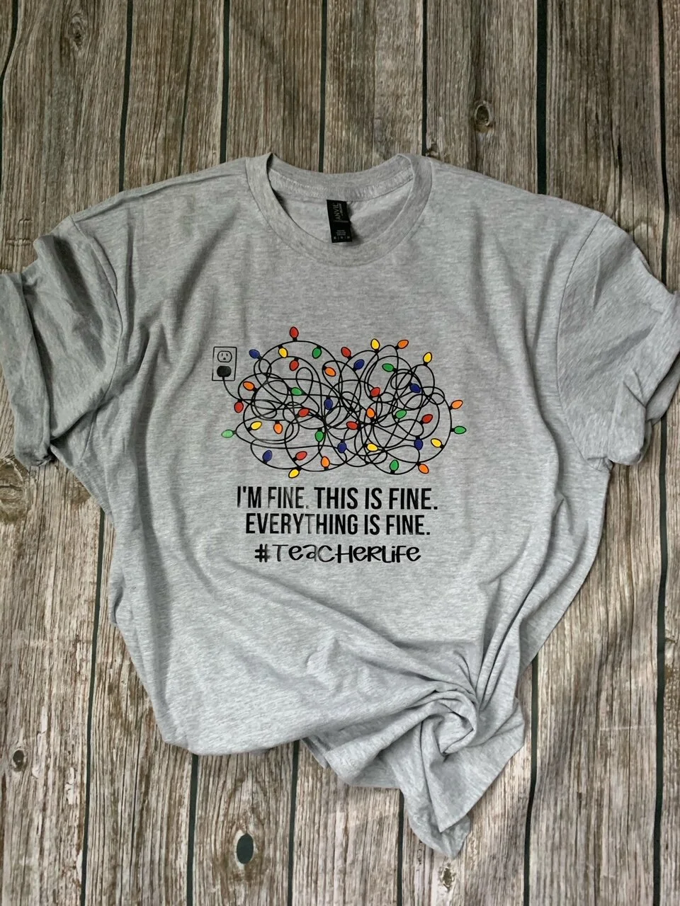 I'm Fine Christmas Lights Shirt