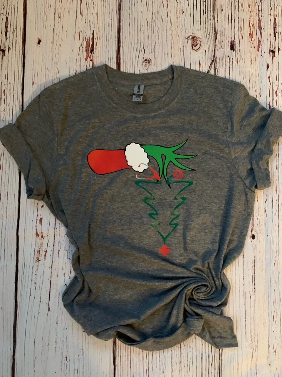 Grinch Stethoscope Tree T-shirt