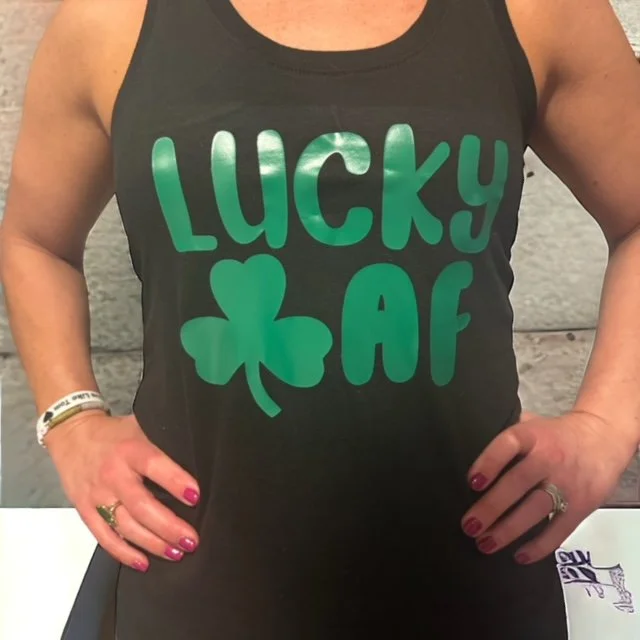 Lucky AF Racer Back Tank