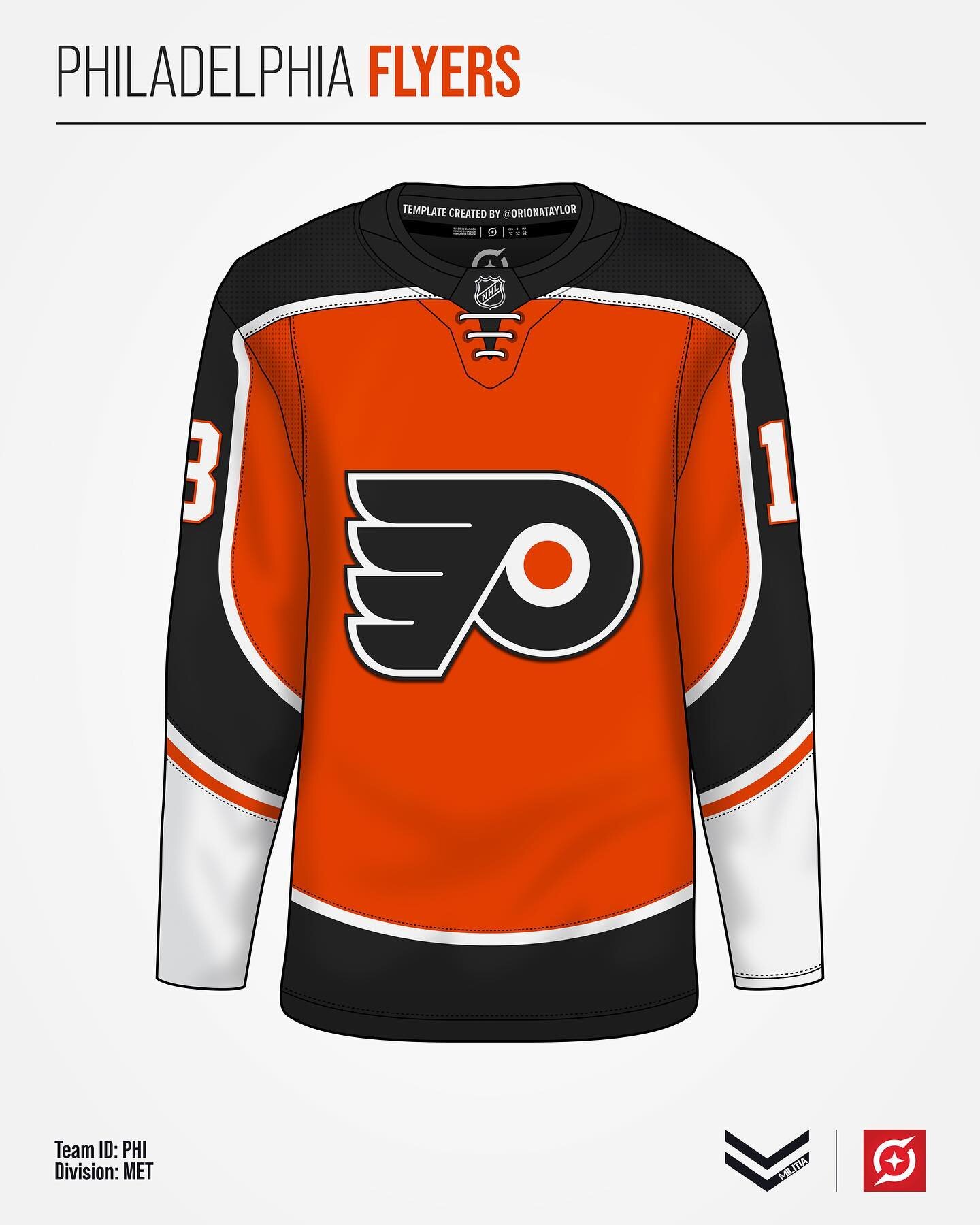 Up today in the Retromix series is the @philadelphiaflyers. 

With their return to a more simplified jersey and burnt orange this upcoming season, I&rsquo;ve reflected that in these concepts. 

The home and away jerseys are based on (what I believe t