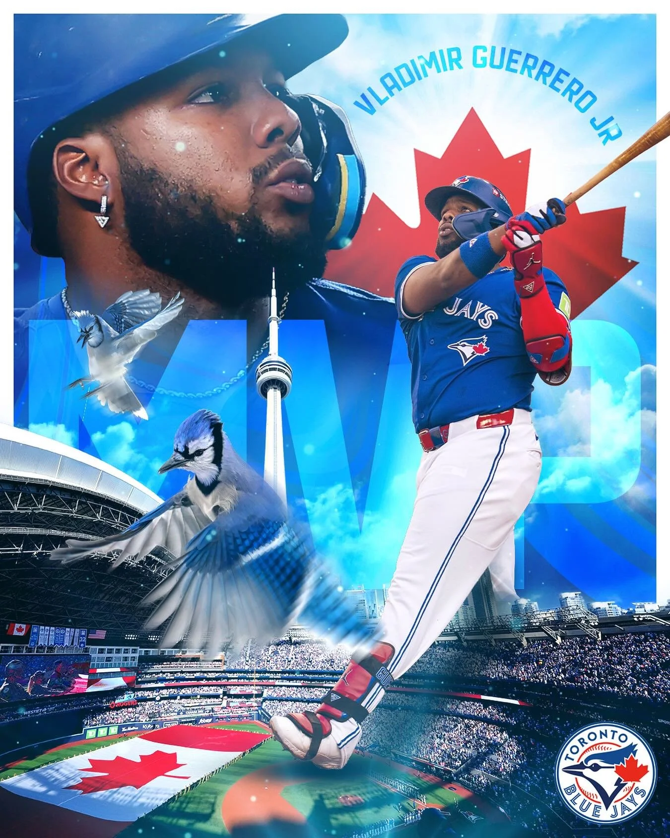 I started playing softball this summer, watched my first baseball game a few weeks ago, and made this graphic during last nights game. My first non-hockey sports graphic. #wantitall #bluejays #vladimirguerrerojr #alcs #mvp