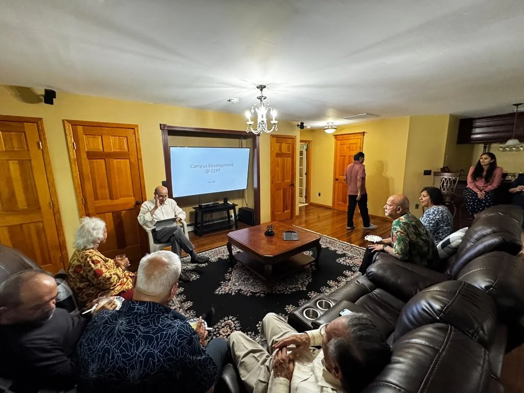 Marlboro, NJ | June 2026: Annual CEPT AAA meetup with the CEPT President Barjor Mehta FA '74 where he present upcoming major development at CEPT Campus in Ahmedabad.