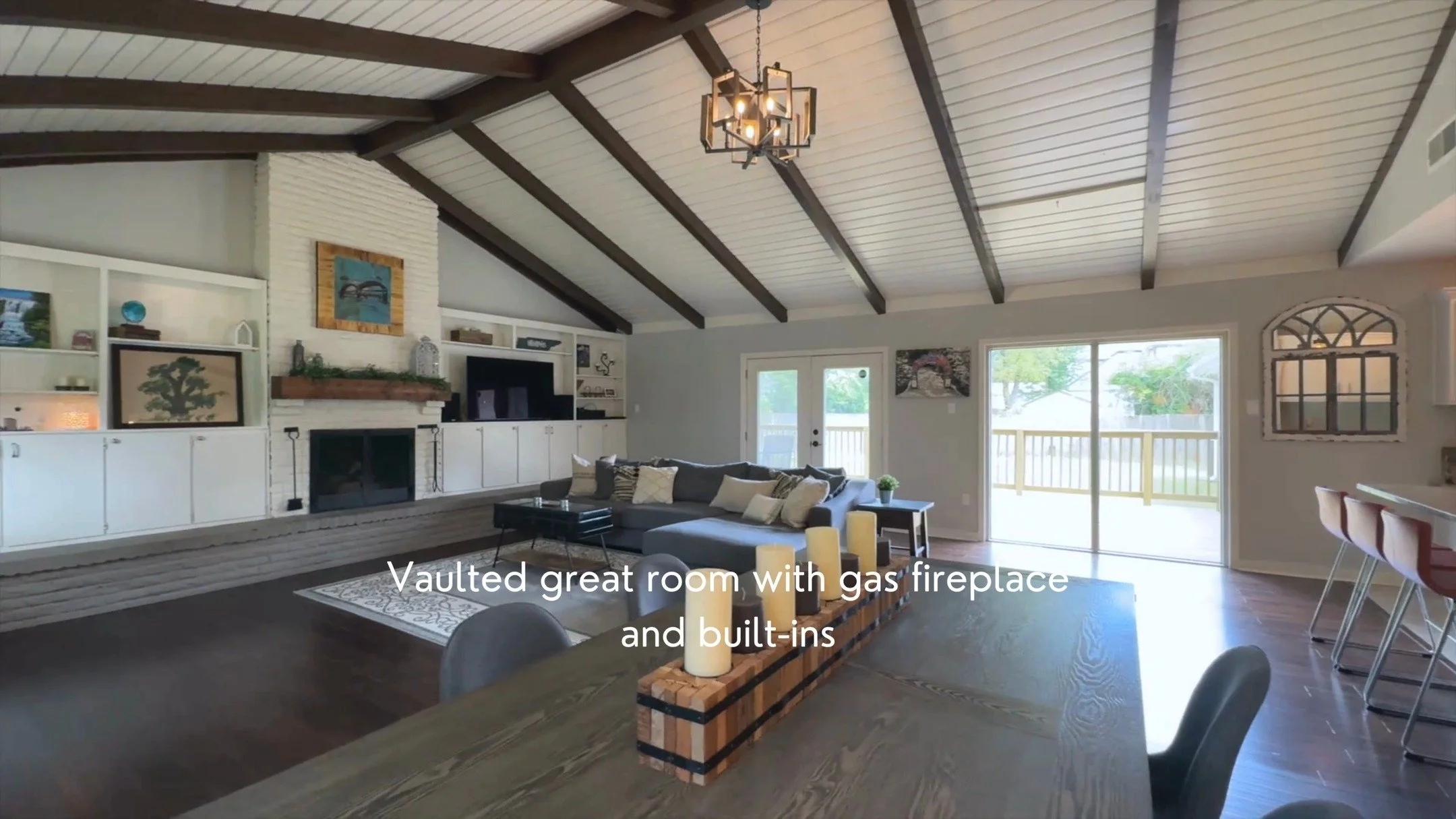 This updated ranch is ready for you to move right in! A vaulted great room with a gas fireplace is ready for your movie nights, slumber parties, or large game day get-togethers. Invite your guests out onto the deck or hang out by the fire pit. Your l