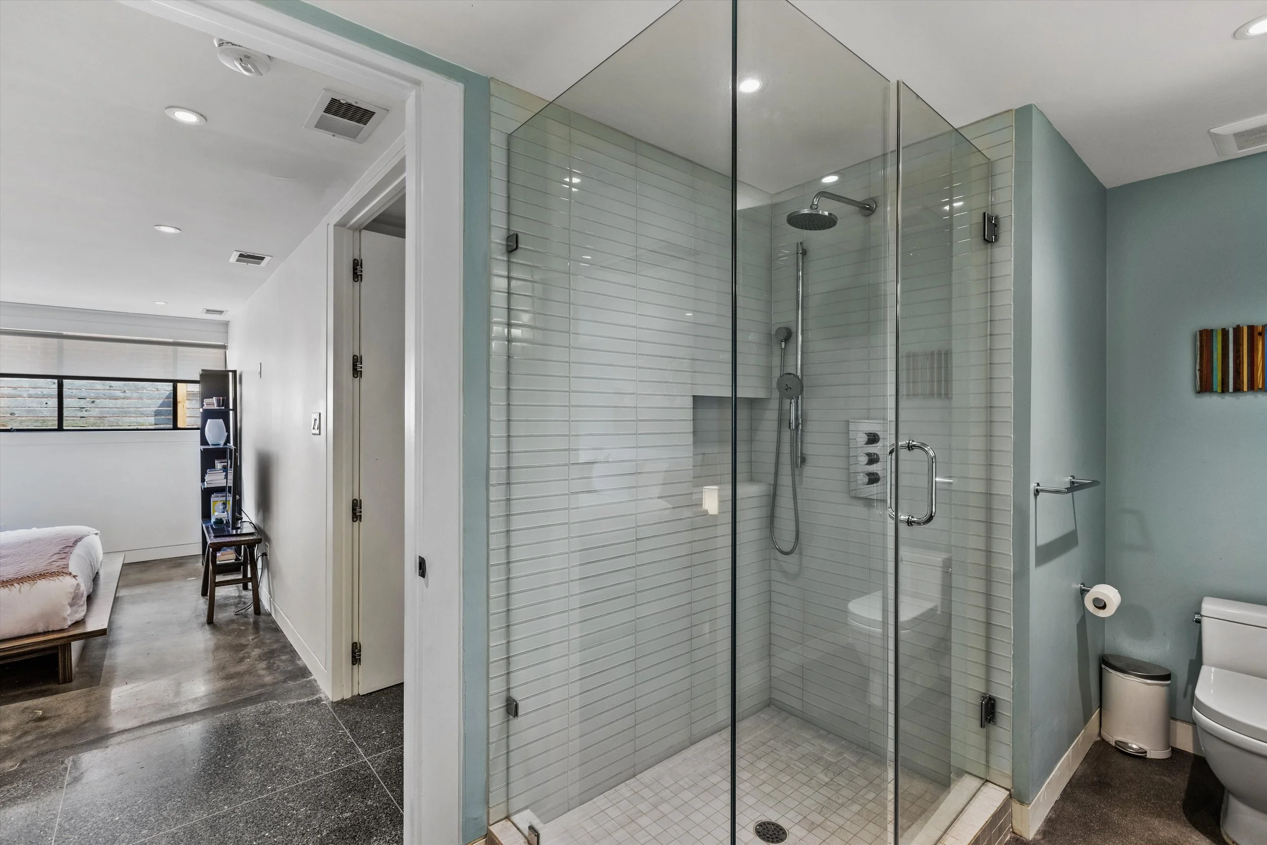 Primary bath glass shower