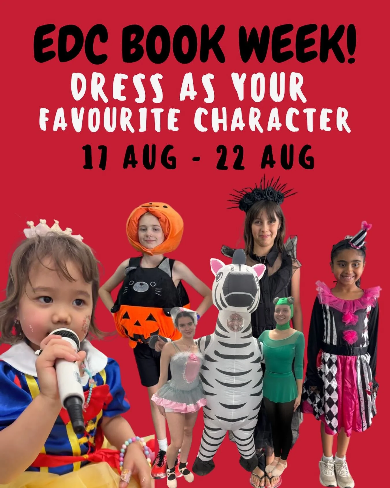 📚✨ BOOK WEEK IS HERE! ✨📚

From 17th&ndash;22nd August, Edge Dance Centre is celebrating Book Week &mdash; and EVERYONE is invited to join the fun! Students AND staff will be dressing up as their favourite book characters all week long. 🎭
Who will 