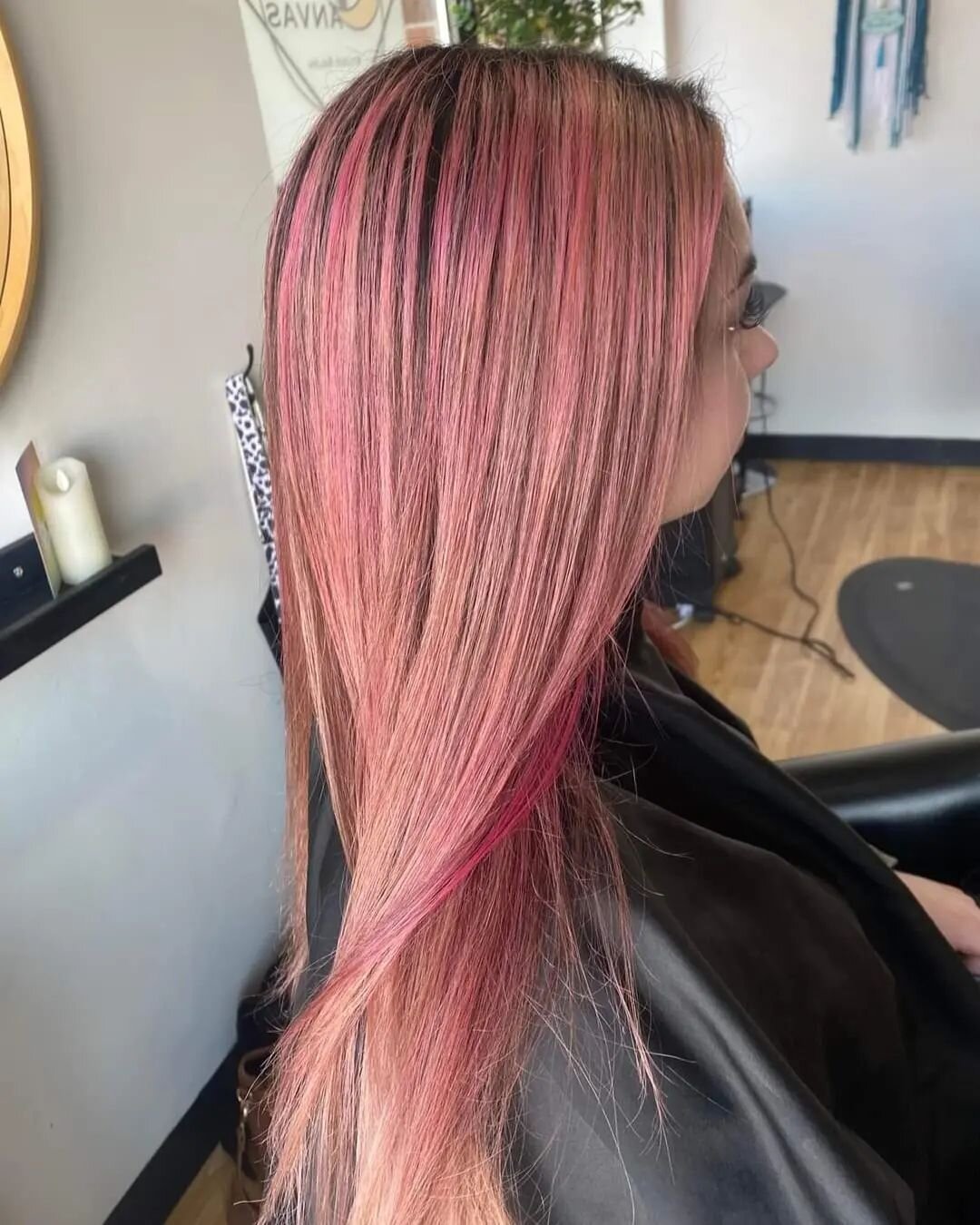 Stunning Rosewater color on this lovely client🌹🥀🩷
@hairbylizzymoelder 
#pinkhair #fashioncolor #longhair #canvasstudiosalonbing #binghamtonuniversity