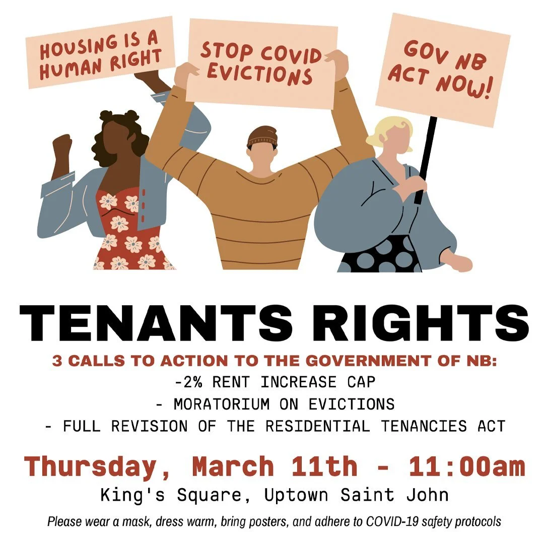 Déclaration en soutien à l'action d'ACORN NB à Saint Jean