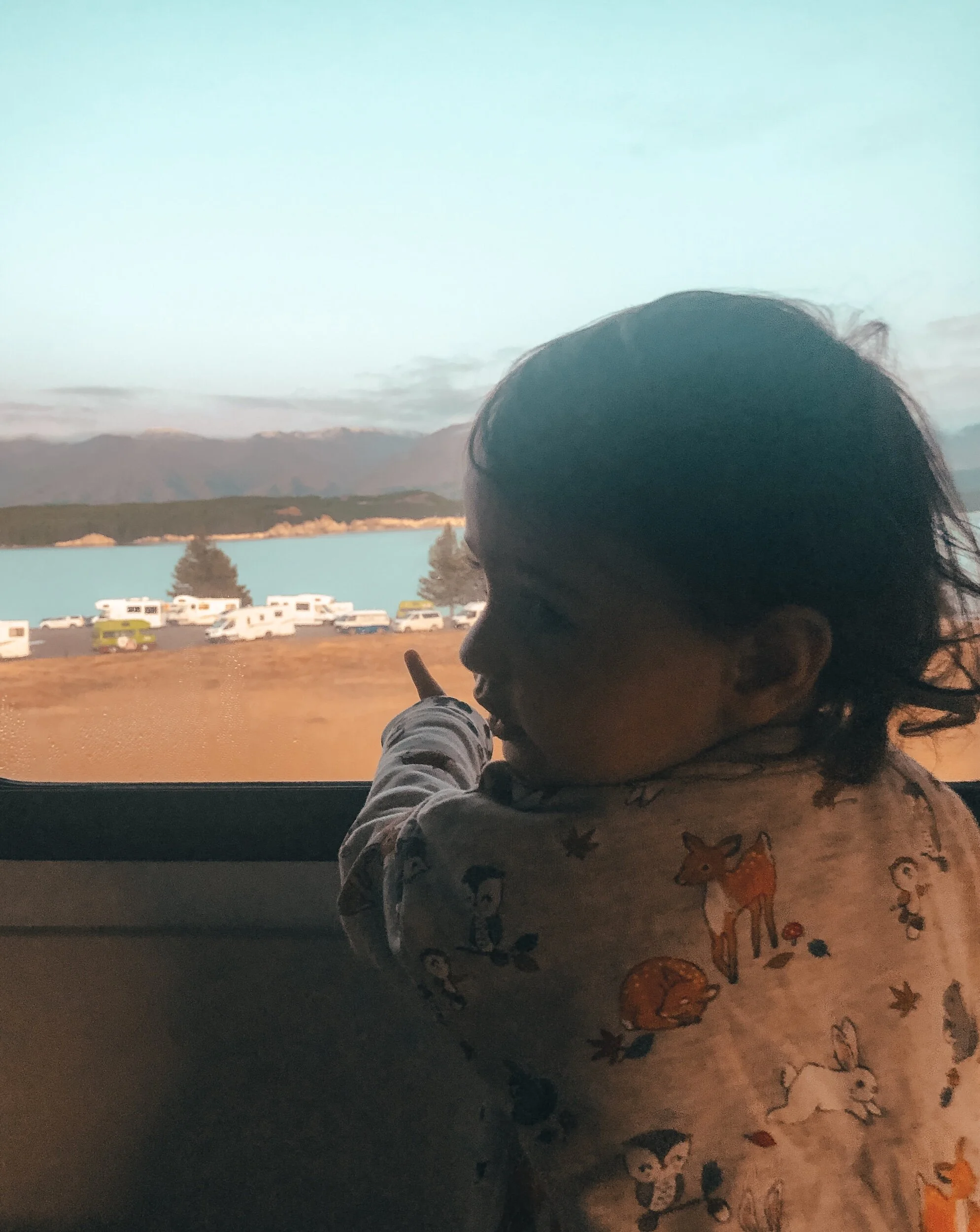 waking up to clear skies at Lake Pukaki.
