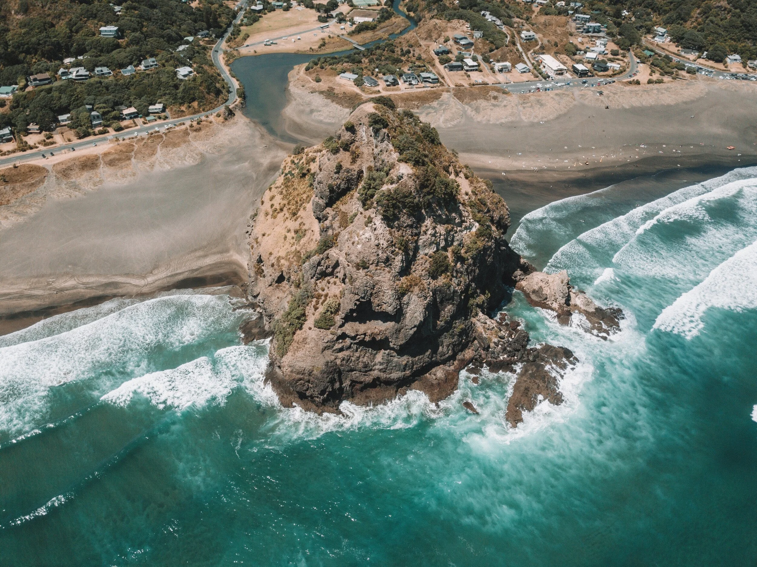 Lion Rock at Piha Beach.