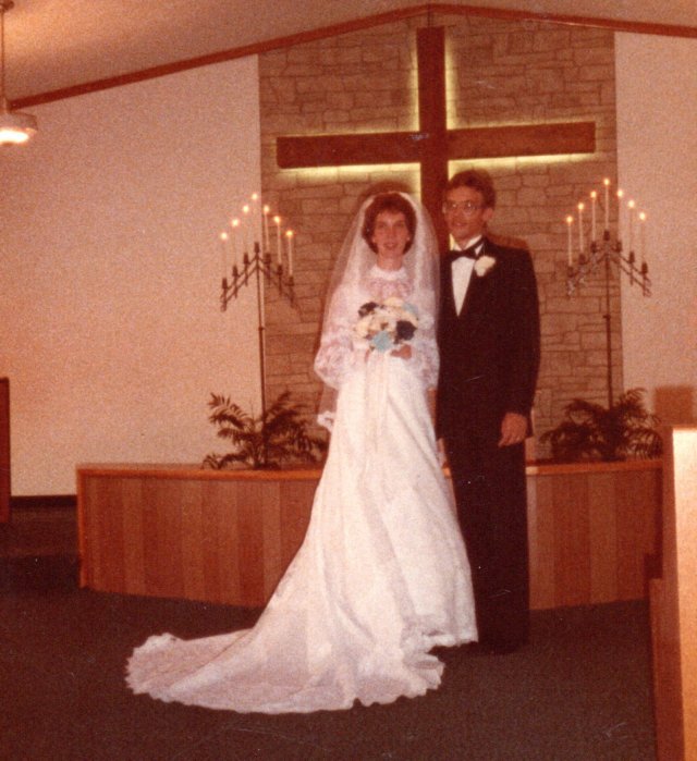 Dale and Shelly's wedding day, 1983.