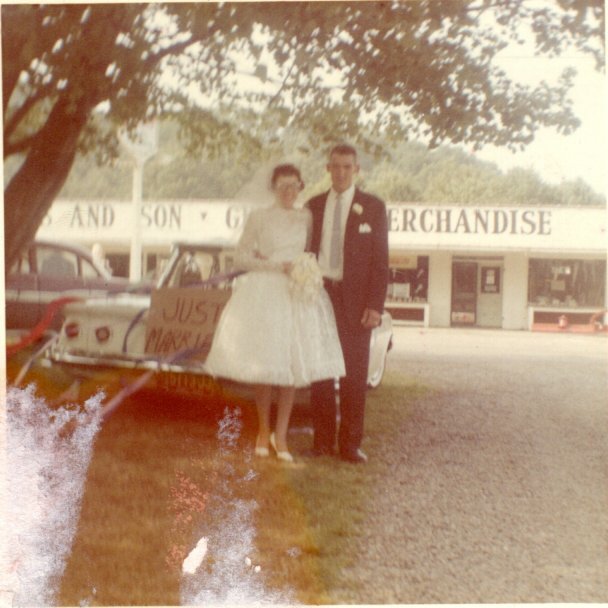 Dale's parents on their wedding day, 1962.