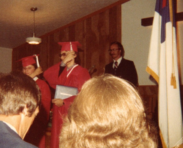 High School graduation, 1981.