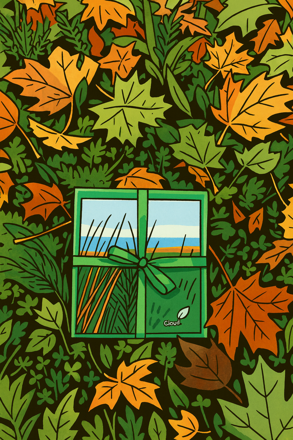 picture of a gift card among leaves