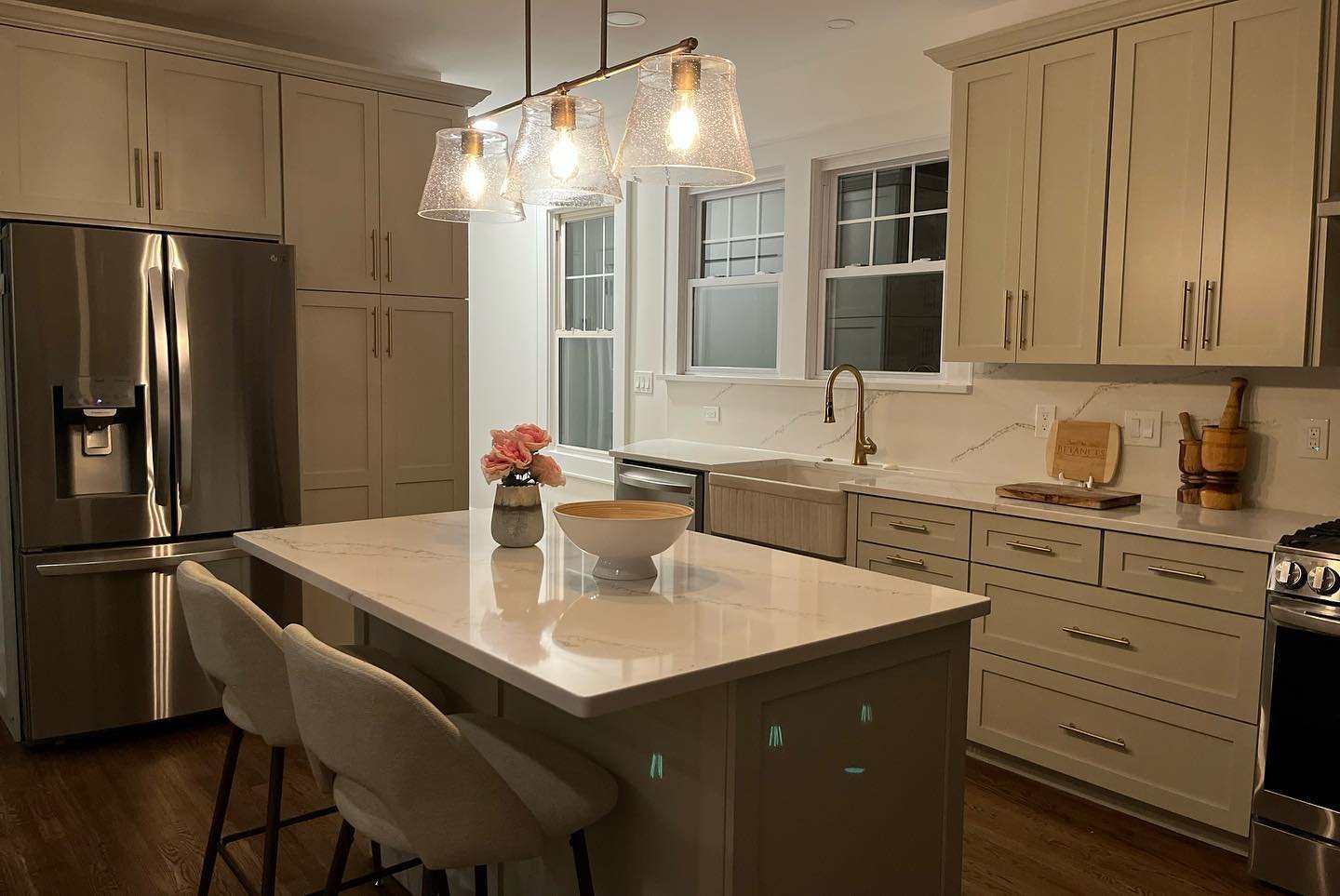 After &amp; Before&hellip; ✨beautiful kitchen transformation for an amazing family in NJ. Big bonus when a client becomes a friend! Stay tuned for more from this 1920s #Craftsman #gutrenovation