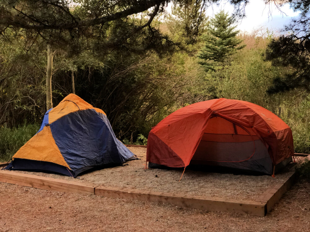 tents at Angel of Shavano campground Nathrop Colorado