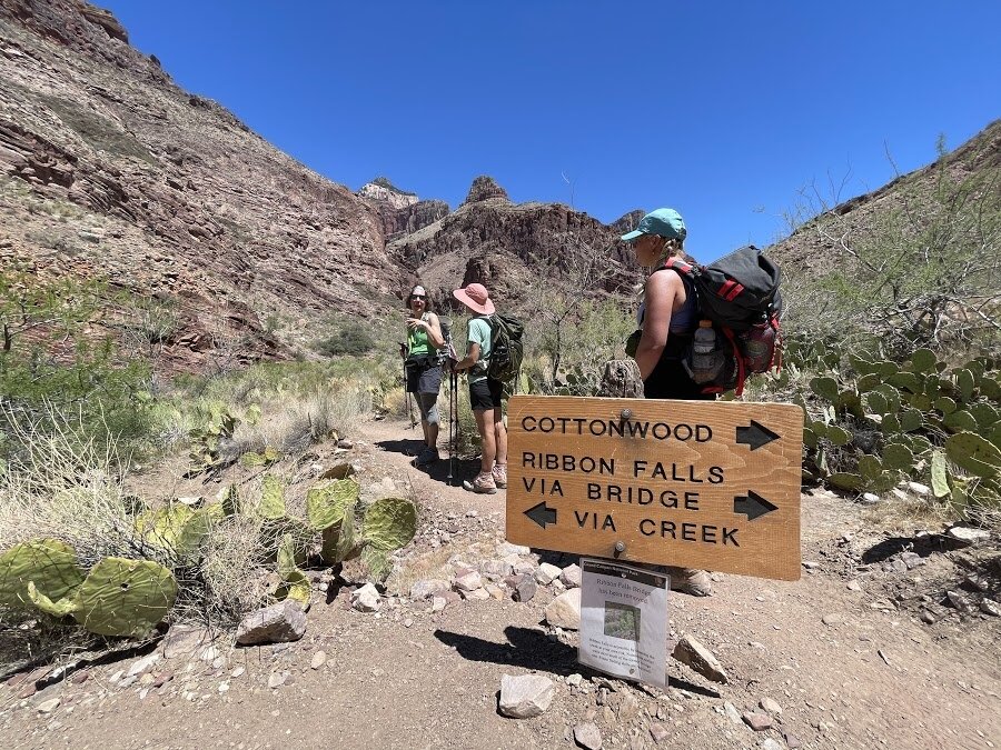 hike to ribbon falls via creek only