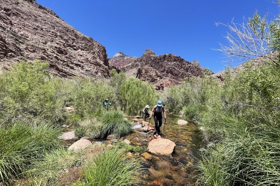 crossing creek from ribbon falls