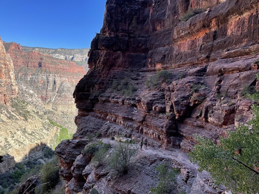 shade along north kaibab trail in grand canyon