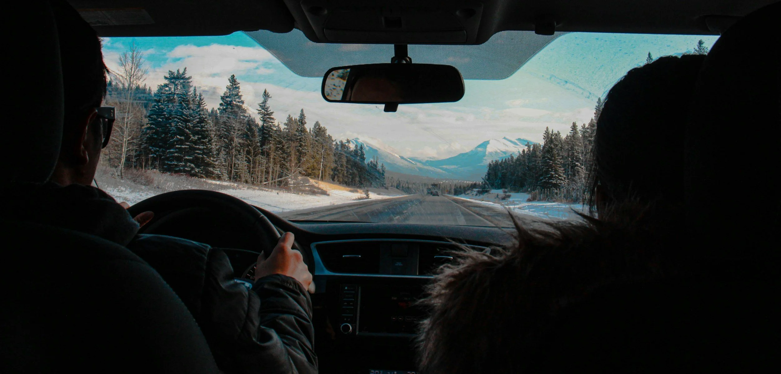 driving home in mountains