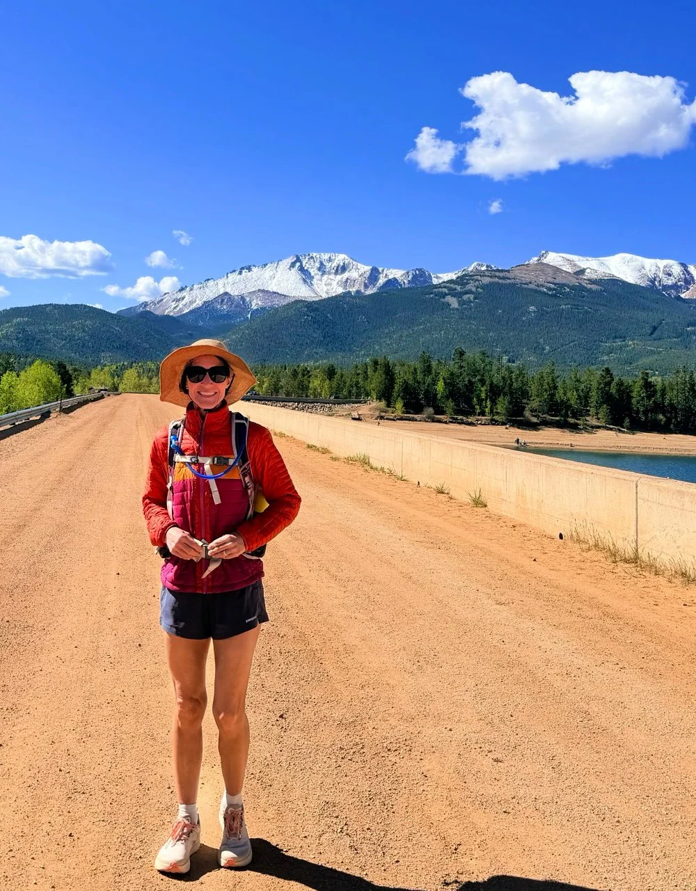 woman in patagonia shorts