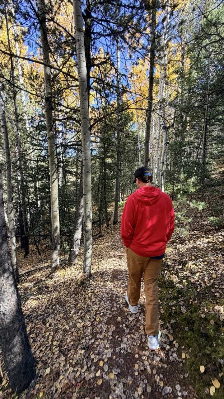 man hiking mueller state park