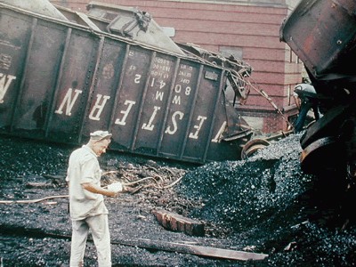 TRAIN WRECK 1969 -
An overturned train required MTVFC to assist with providing equipment and manpower near the Belle Mead Tower.