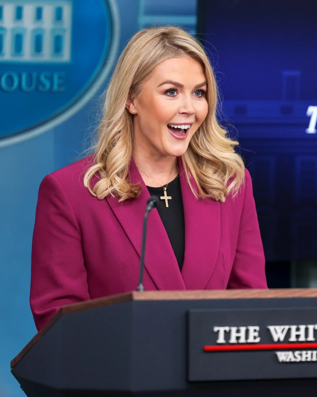 White House Press Secretary Karoline Leavitt speaks to a crowded briefing room on January 28, 2025&mdash;the first press briefing of the new Trump administration. (Joshua Sukoff/@medilldc)
&bull;
&bull;
&bull;
&bull;
#trump #whitehouse #pressbriefing