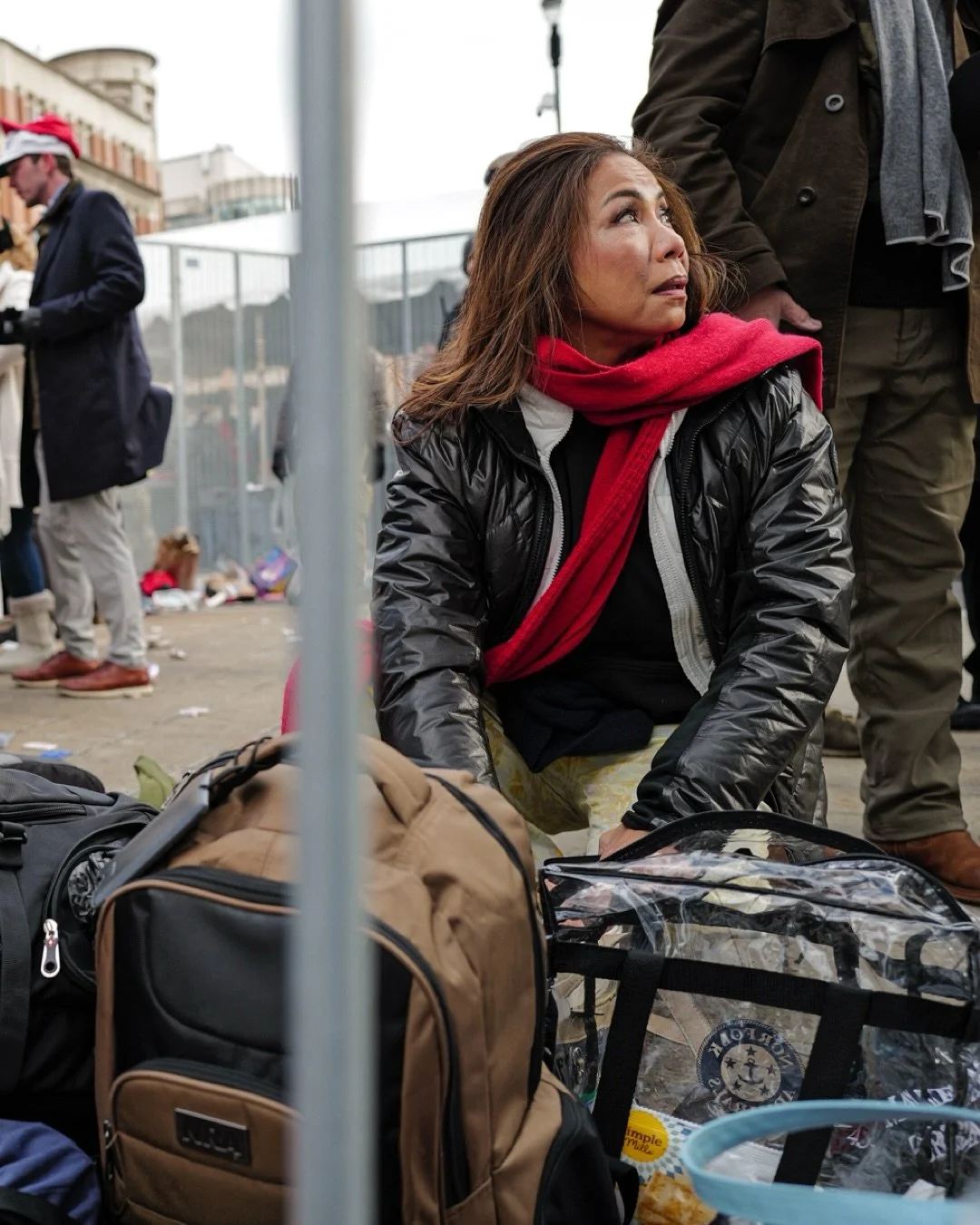 Crowds surrender handbags, backpacks and other prohibited items to enter Capital One Arena for a live viewing of Trump&rsquo;s inauguration. (Joshua Sukoff/@medilldc)
&bull;
&bull;
&bull;
&bull;
#washingtondc #trump #inauguration #potus #photojournal