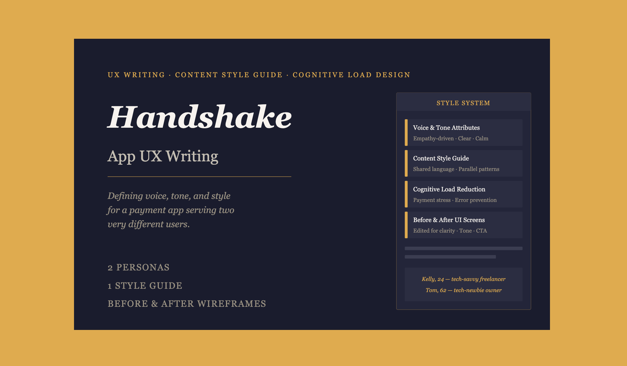 UX Writing & Content Design — Mobile App