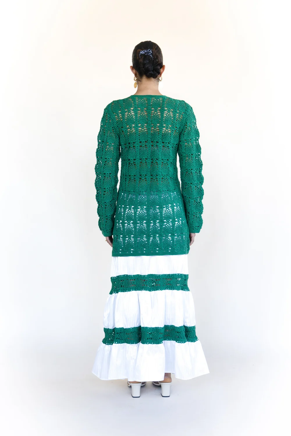 Green Hand Crochet Cardigan  Tala Barbotin Khalidy