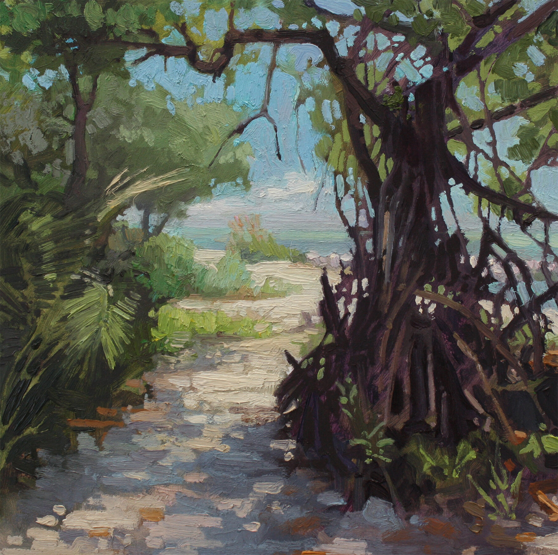Virginia Key, Oil Paint on Panel, 8 x 8 inches