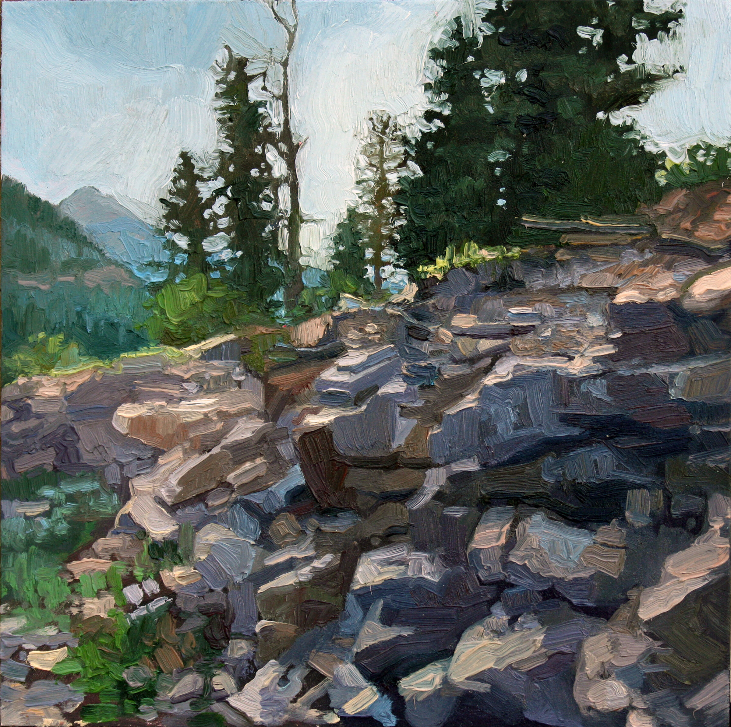 Colorado Rocks, Oil Paint on Panel, 8 x 8 inches
