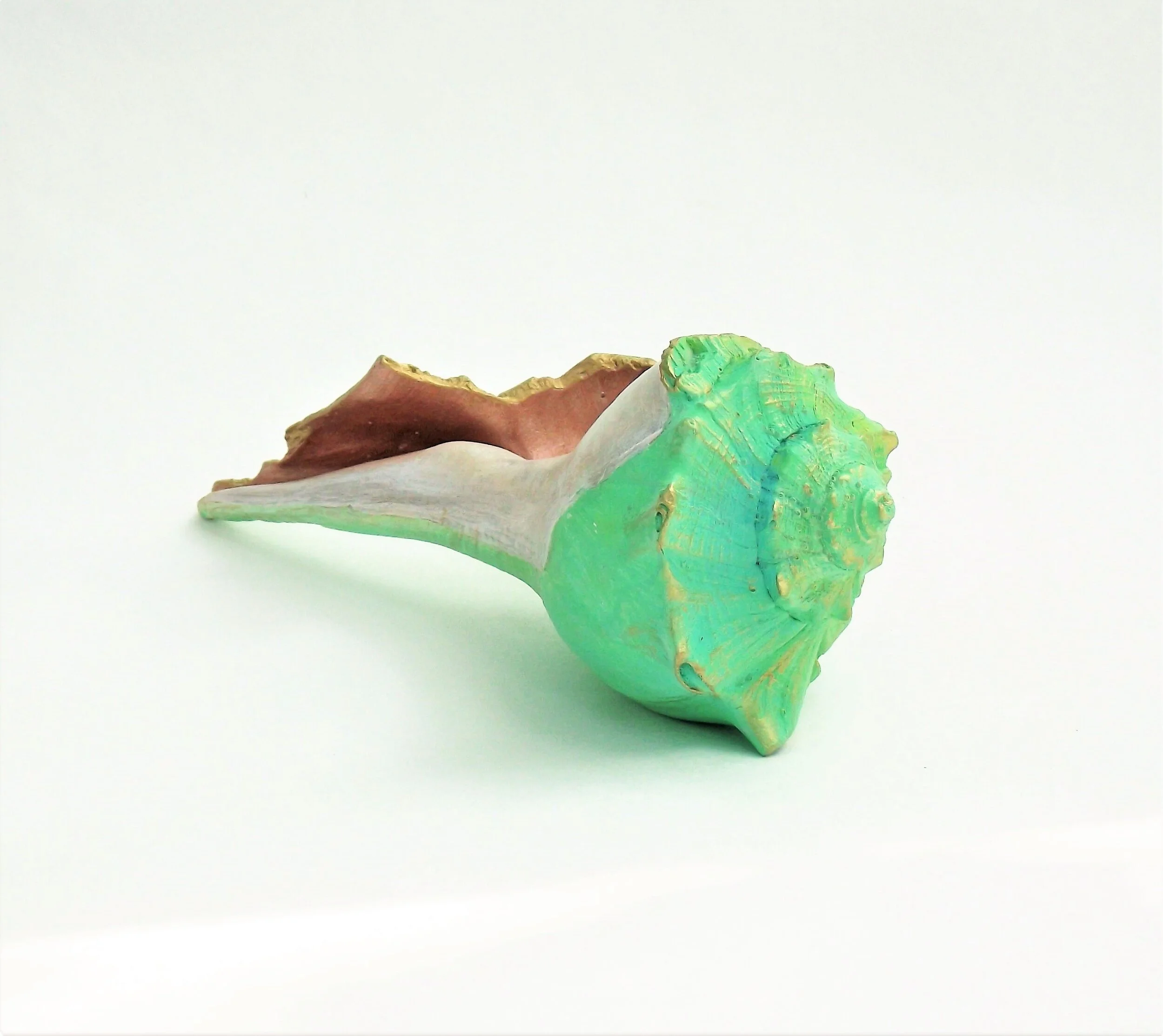 'Pearl of Wisdom'-  SOLD -A one-of-a-kind collectible art shell inspired by the Japanese art of Kintsugi that showcases the message: wisdom is found in embracing both the beautiful and broken places. There is value in the journey. With the touch of g