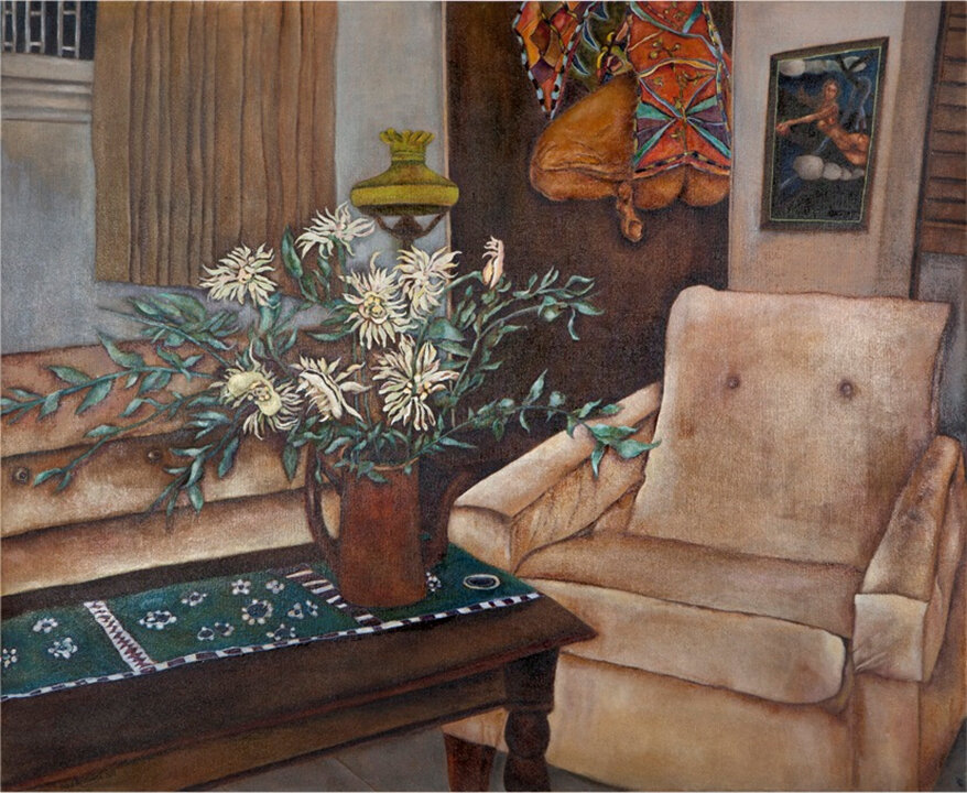 Still Life in the Living Room (Salon), Oil on Canvas, 90x110 cm, 2013-14.jpg