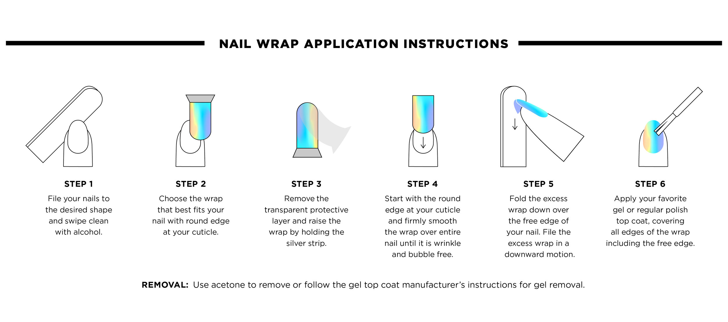 Prizm Nail Wrap Instructions plus visuals