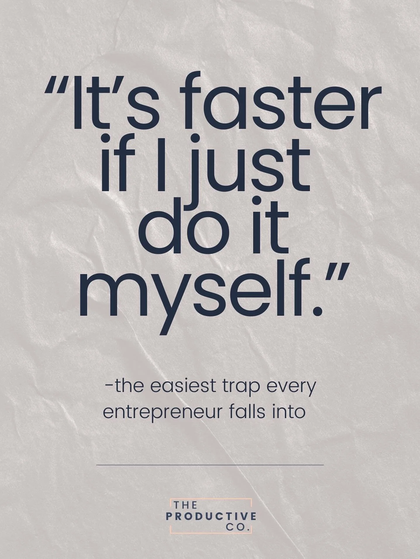 &ldquo;It&rsquo;s faster if I just do it myself.&rdquo; I get it &mdash; but that belief keeps leaders stuck in the weeds. 

The shift: stop thinking about delegation as saving time today, and start thinking about it as creating capacity tomorrow. 

